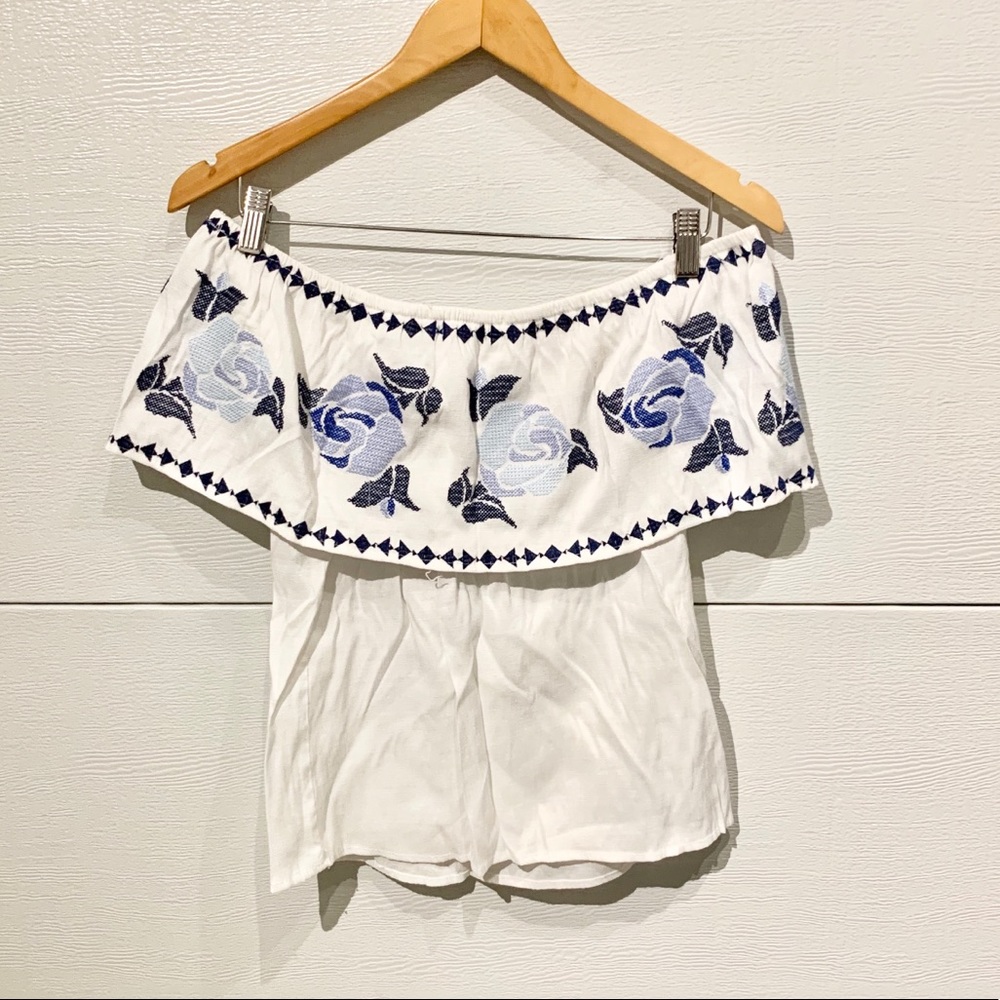 F21 Off the Shoulder Floral Top - Picture 1 of 3